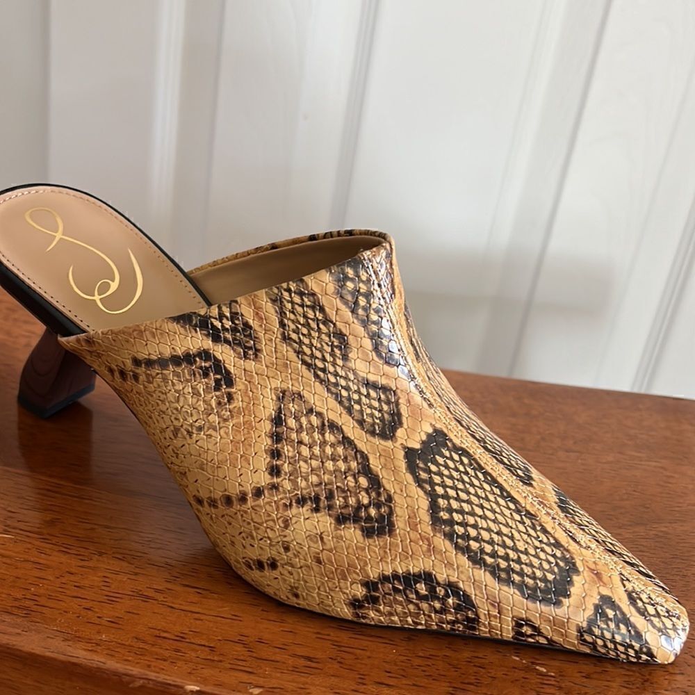 Sam Edelman Skya Snakeskin Print Embossed Leather Mules - Picture 6 of 15